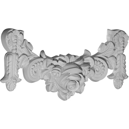 Ekena Millwork 14 1/4"W x 7"H x 2"P Rose Swag Onlay ONL14X07X02RO